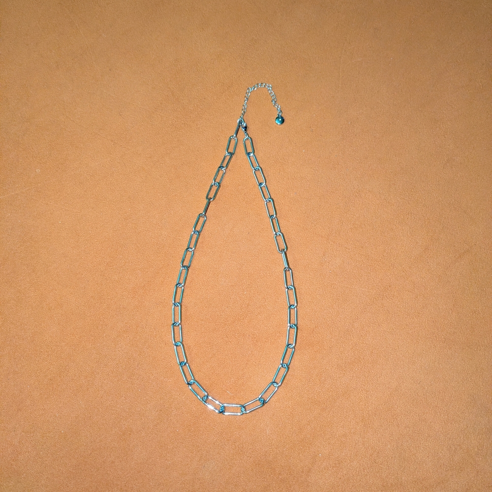 Target Silver Rectangular Link Necklace 18" +/- 3"